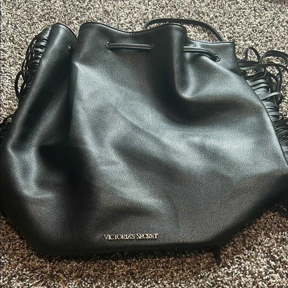 Victoria's Secret Black Fringe Tote Bag
